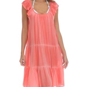 Raviya Tiered Dress Cover up Swimsuit Coral